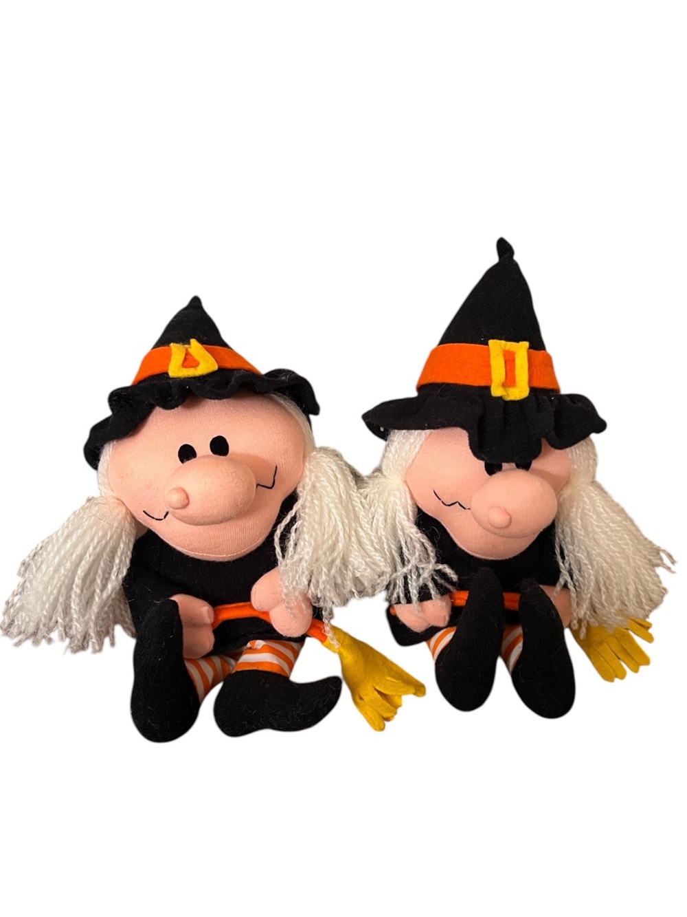 Vintage Dakin Halloween Witch Dolls Pair 1980s Retro Decor